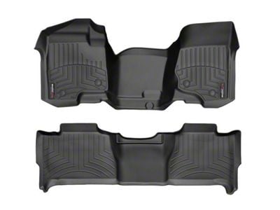 Weathertech DigitalFit Front Over the Hump and Rear Floor Liners; Black (07-14 Tahoe w/ 2nd Row Bench Seats, Excluding Hybrid)