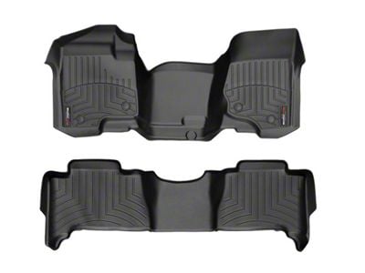 Weathertech DigitalFit Front Over the Hump and Rear Floor Liners; Black (07-13 Tahoe Hybrid w/ 2nd Row Bench Seats)