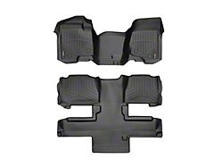 Weathertech DigitalFit Front Over the Hump and Rear Floor Liners; Black (11-14 Tahoe w/ 2nd Row Bucket Seats)