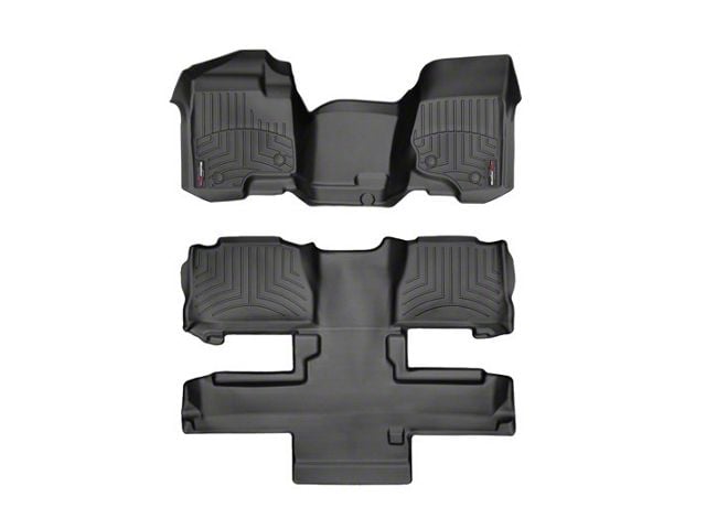 Weathertech DigitalFit Front Over the Hump and Rear Floor Liners; Black (11-14 Tahoe w/ 2nd Row Bucket Seats)