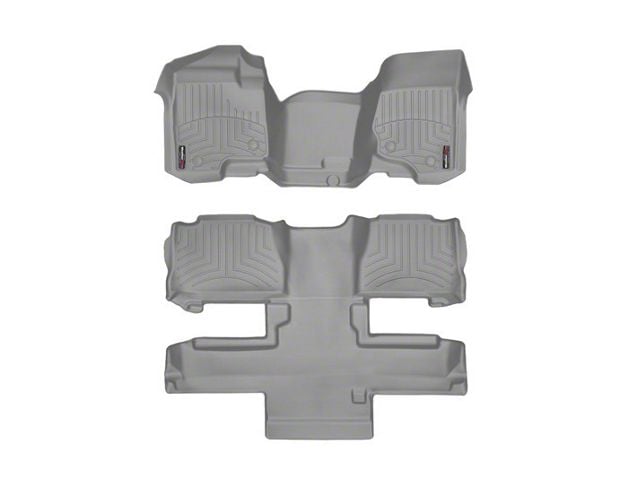 Weathertech DigitalFit Front Over the Hump and Rear Floor Liners; Gray (11-14 Tahoe w/ 2nd Row Bucket Seats)