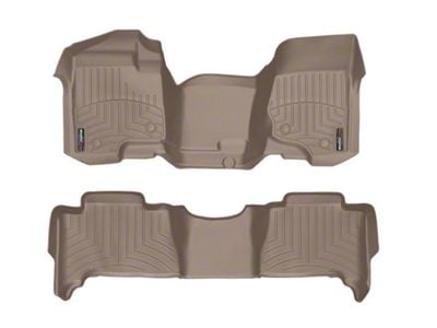 Weathertech DigitalFit Front Over the Hump and Rear Floor Liners; Tan (07-13 Tahoe Hybrid w/ 2nd Row Bench Seats)