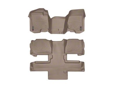 Weathertech DigitalFit Front Over the Hump and Rear Floor Liners; Tan (11-14 Tahoe w/ 2nd Row Bucket Seats)