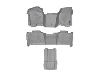 Weathertech DigitalFit Front Over the Hump, Rear and Aisle Floor Liners; Gray (07-10 Tahoe w/ 2nd Row Bench Seats)