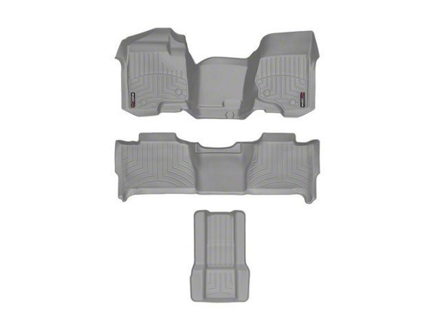 Weathertech DigitalFit Front Over the Hump, Rear and Aisle Floor Liners; Gray (07-10 Tahoe w/ 2nd Row Bench Seats)