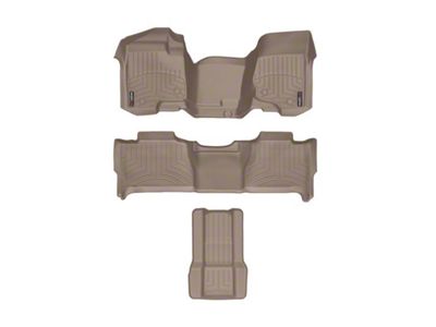 Weathertech DigitalFit Front Over the Hump, Rear and Aisle Floor Liners; Tan (07-10 Tahoe w/ 2nd Row Bench Seats)