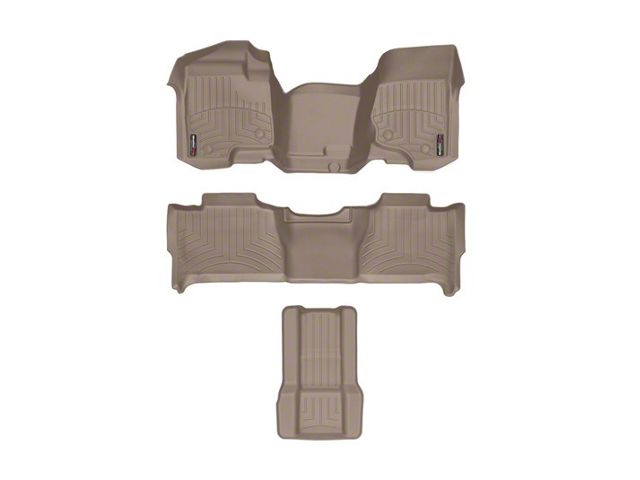 Weathertech DigitalFit Front Over the Hump, Rear and Aisle Floor Liners; Tan (07-10 Tahoe w/ 2nd Row Bench Seats)