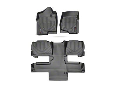 Weathertech DigitalFit Front, Rear and 2nd Row Aisle Floor Liners; Black (11-14 Tahoe w/ 2nd Row Bucket Seats, Excluding Hybrid)