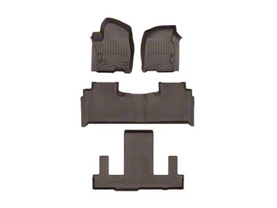 Weathertech DigitalFit Front, Rear and Third Row Floor Liners; Cocoa (21-24 Tahoe w/ 2nd Row Bucket Seats)