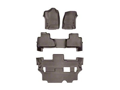 Weathertech DigitalFit Front, Rear and Third Row Floor Liners; Cocoa (15-20 Tahoe w/ 2nd Row Bench Seats)