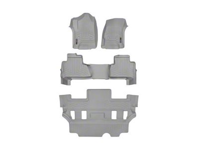 Weathertech DigitalFit Front, Rear and Third Row Floor Liners; Gray (15-20 Tahoe w/ 2nd Row Bucket Seats)