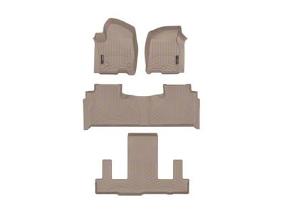 Weathertech DigitalFit Front, Rear and Third Row Floor Liners; Tan (21-24 Tahoe w/ 2nd Row Bucket Seats)