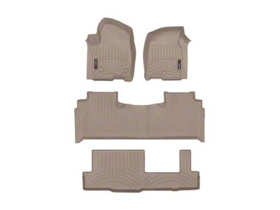 Weathertech DigitalFit Front, Rear and Third Row Floor Liners; Tan (21-24 Tahoe w/ 2nd Row Bench Seats)