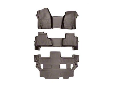 Weathertech DigitalFit Front Over the Hump, Rear and Third Row Floor Liners; Cocoa (15-20 Tahoe w/ 2nd Row Bench Seats)