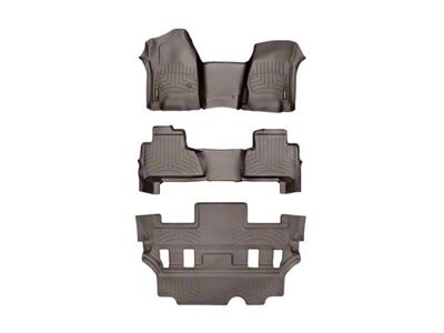 Weathertech DigitalFit Front Over the Hump, Rear and Third Row Floor Liners; Cocoa (15-20 Tahoe w/ 2nd Row Bucket Seats)