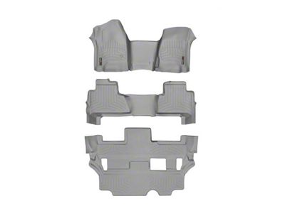 Weathertech DigitalFit Front Over the Hump, Rear and Third Row Floor Liners; Gray (15-20 Tahoe w/ 2nd Row Bench Seats)
