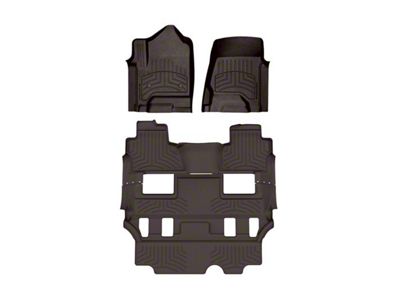 Weathertech Front and Rear Floor Liner HP; Cocoa (15-20 Tahoe w/ 2nd Row Bucket Seats)