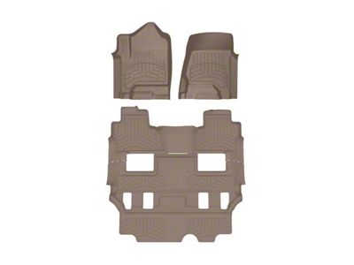 Weathertech Front and Rear Floor Liner HP; Tan (15-20 Tahoe w/ 2nd Row Bucket Seats)