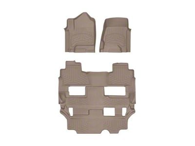Weathertech Front and Rear Floor Liner HP; Tan (15-20 Tahoe w/ 2nd Row Bench Seat)