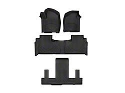 Weathertech Front, Rear and Third Row Floor Liner HP; Black (21-25 Tahoe w/ 2nd Row Bucket Seats)