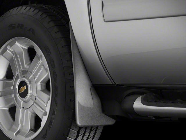 Weathertech No-Drill Mud Flaps; Front; Black (07-14 Tahoe w/ OE Fender Flares, Excluding Hybrid)