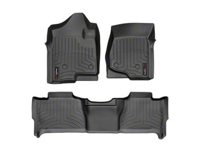 Weathertech DigitalFit Front and Rear Floor Liners; Black (07-14 Yukon, Excluding Hybrid)