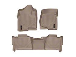 Weathertech DigitalFit Front and Rear Floor Liners; Tan (07-14 Yukon, Excluding Hybrid)