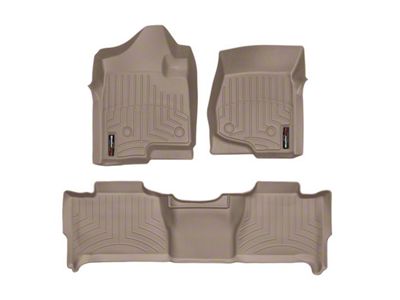 Weathertech DigitalFit Front and Rear Floor Liners; Tan (07-14 Yukon, Excluding Hybrid)