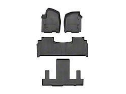 Weathertech DigitalFit Front, Rear and Third Row Floor Liners; Black (21-24 Yukon w/ 2nd Row Bucket Seats)