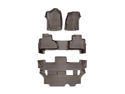 Weathertech DigitalFit Front, Rear and Third Row Floor Liners; Cocoa (15-20 Yukon w/ 2nd Row Bench Seats)