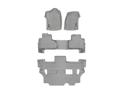 Weathertech DigitalFit Front, Rear and Third Row Floor Liners; Gray (15-20 Yukon w/ 2nd Row Bench Seats)