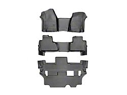 Weathertech DigitalFit Front Over the Hump, Rear and Third Row Floor Liners; Black (15-20 Yukon w/ 2nd Row Bench Seats)