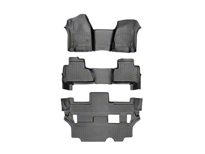 Weathertech DigitalFit Front Over the Hump, Rear and Third Row Floor Liners; Black (15-20 Yukon w/ 2nd Row Bench Seats)
