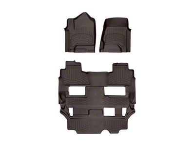 Weathertech Front and Rear Floor Liner HP; Cocoa (15-20 Yukon w/ 2nd Row Bench Seat)