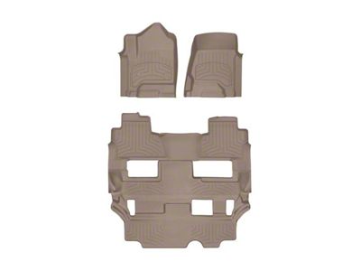 Weathertech Front and Rear Floor Liner HP; Tan (15-20 Yukon w/ 2nd Row Bench Seat)