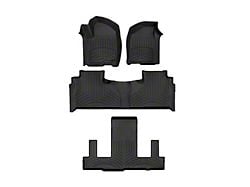 Weathertech Front, Rear and Third Row Floor Liner HP; Black (21-25 Yukon w/ 2nd Row Bucket Seats)