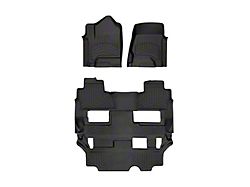 Weathertech Front, Rear and Third Row Floor Liner HP; Black (15-20 Yukon w/ 2nd Row Bench Seat)