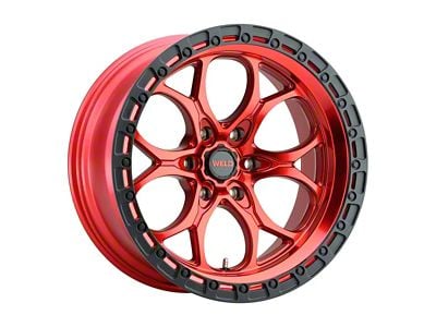 Weld Off-Road Ledge Six Candy Red with Satin Black Ring 6-Lug Wheel; 17x9; 0mm Offset (04-08 F-150)