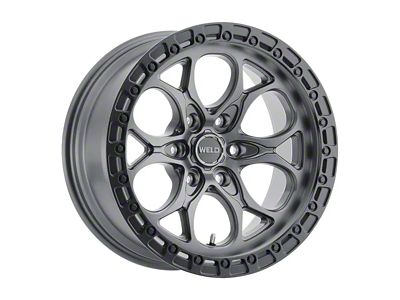 Weld Off-Road Ledge Six Satin Gunmetal with Satin Black Ring 6-Lug Wheel; 17x9; 0mm Offset (04-08 F-150)