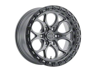 Weld Off-Road Ledge Six Satin Gunmetal with Satin Black Ring 6-Lug Wheel; 17x9; -12mm Offset (04-08 F-150)