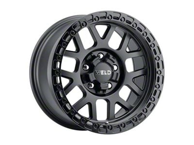 Weld Off-Road Cinch Satin Black with Gloss Black Ring 6-Lug Wheel; 17x10; -25mm Offset (07-13 Sierra 1500)