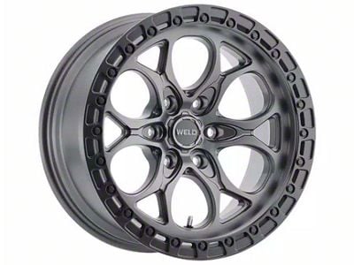 Weld Off-Road Ledge Six Satin Gunmetal with Satin Black Ring 6-Lug Wheel; 18x9; -12mm Offset (07-13 Sierra 1500)