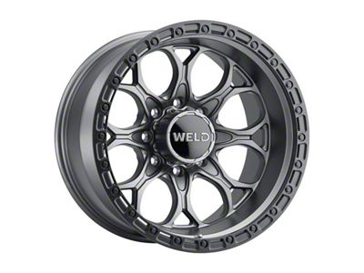 Weld Off-Road Ledge Eight Satin Gunmetal with Satin Black Ring 8-Lug Wheel; 20x10; -18mm Offset (11-14 Sierra 2500 HD)