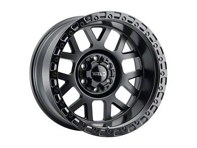 Weld Off-Road Cinch Satin Black with Gloss Black Ring 6-Lug Wheel; 20x9; 20mm Offset (07-13 Silverado 1500)