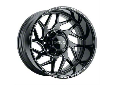 Weld Off-Road Fulcrum Gloss Black Machined 6-Lug Wheel; 22x12; -44mm Offset (07-13 Silverado 1500)