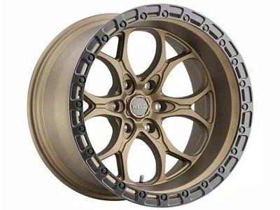 Weld Off-Road Ledge Six Satin Bronze with Satin Black Ring 6-Lug Wheel; 18x9; -12mm Offset (07-13 Silverado 1500)