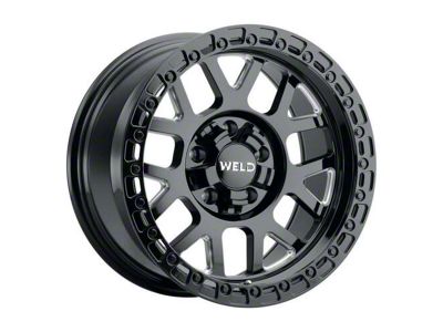 Weld Off-Road Cinch Gloss Black Milled 6-Lug Wheel; 17x9; -12mm Offset (07-14 Yukon)