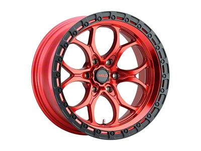 Weld Off-Road Ledge Six Candy Red with Satin Black Ring 6-Lug Wheel; 17x9; -12mm Offset (09-14 F-150)