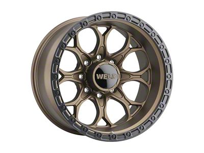 Weld Off-Road Ledge Eight Satin Bronze with Satin Black Ring 8-Lug Wheel; 20x10; -18mm Offset (11-16 F-250 Super Duty)