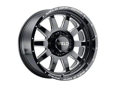 Weld Off-Road Stealth Gloss Black Milled 8-Lug Wheel; 18x9; 0mm Offset (11-16 F-250 Super Duty)